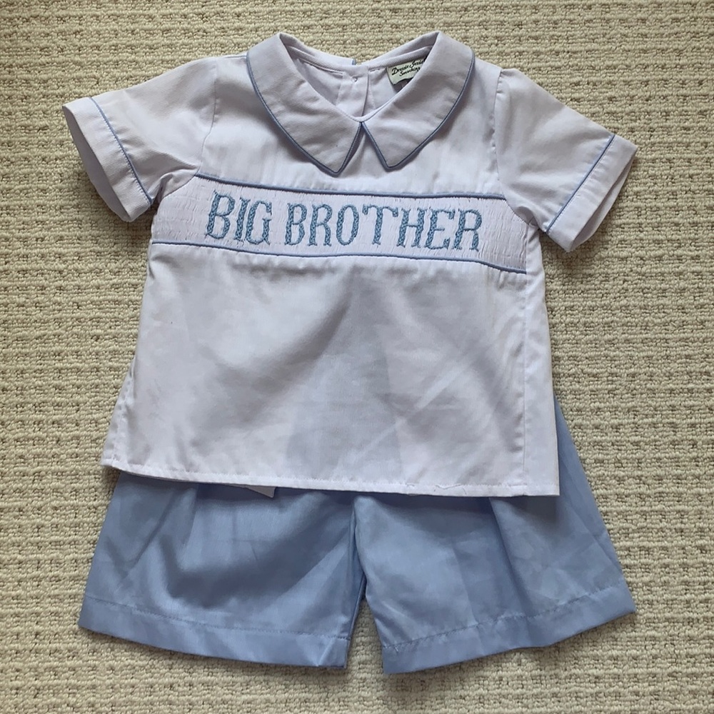 Dressie Jessie Smocking Big Brother Outfit Size 2